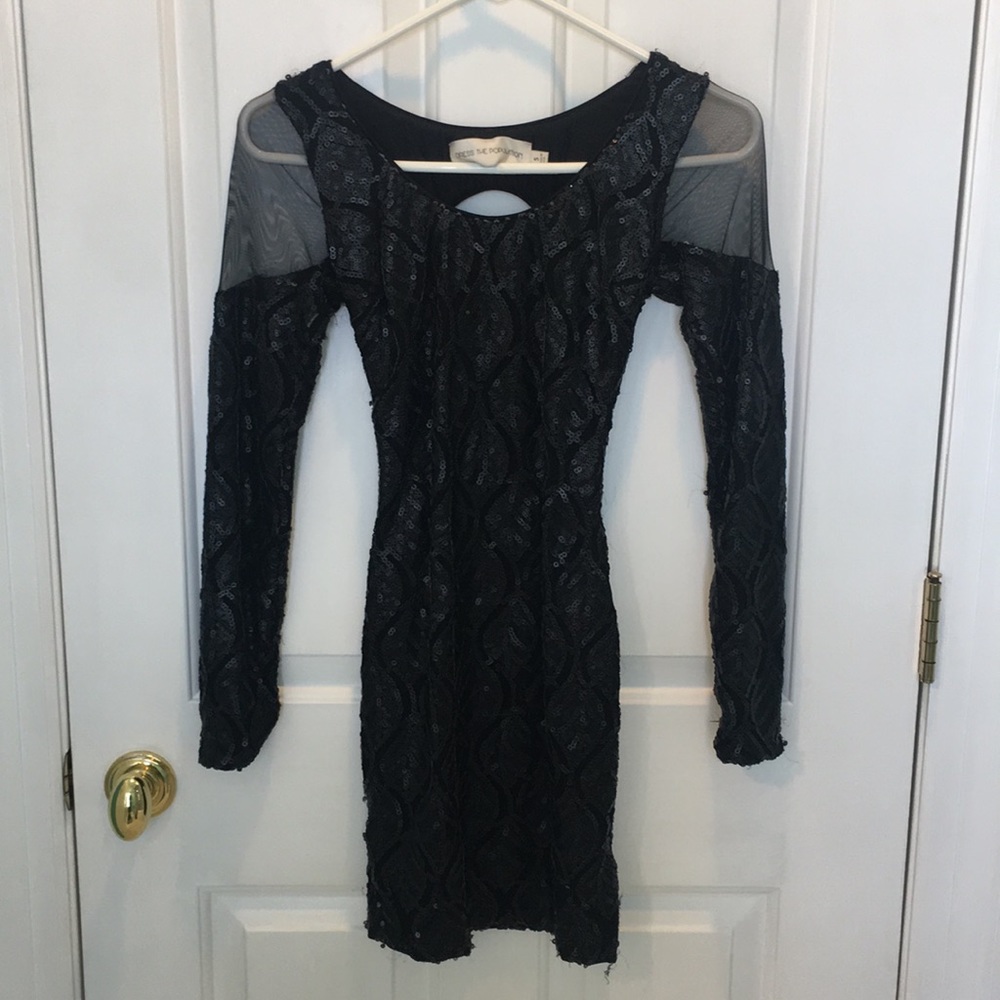 *Dress The Population Black Sequin Dress